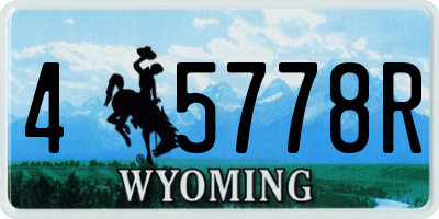 WY license plate 45778R