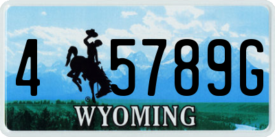 WY license plate 45789G