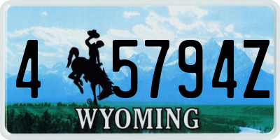 WY license plate 45794Z
