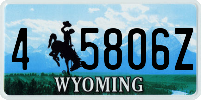 WY license plate 45806Z