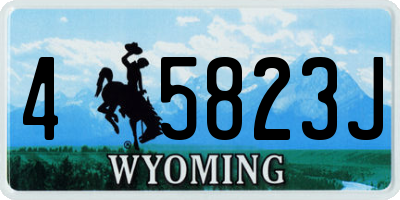 WY license plate 45823J