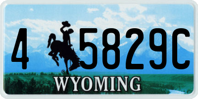 WY license plate 45829C