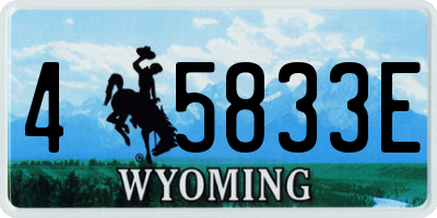 WY license plate 45833E