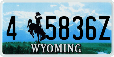 WY license plate 45836Z