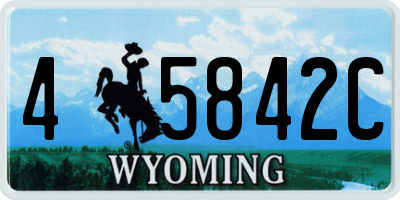 WY license plate 45842C