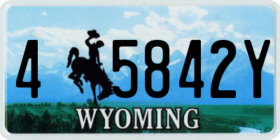 WY license plate 45842Y