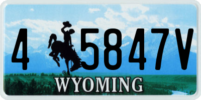 WY license plate 45847V