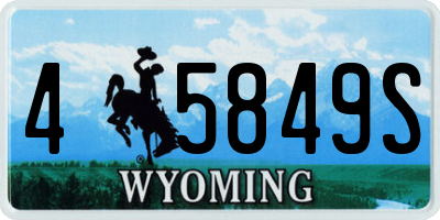 WY license plate 45849S