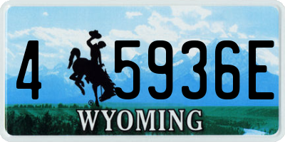 WY license plate 45936E