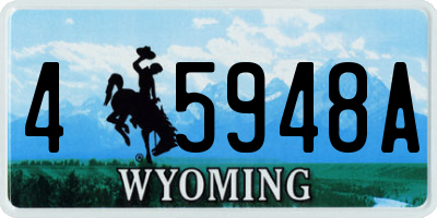 WY license plate 45948A
