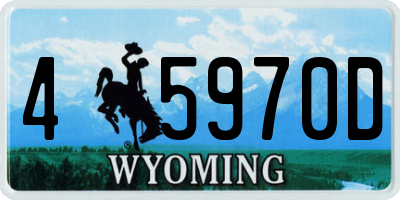 WY license plate 45970D