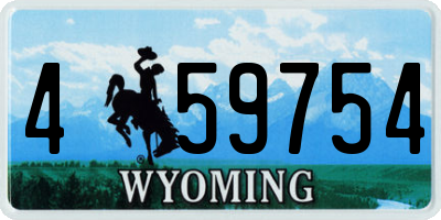 WY license plate 459754