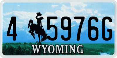 WY license plate 45976G