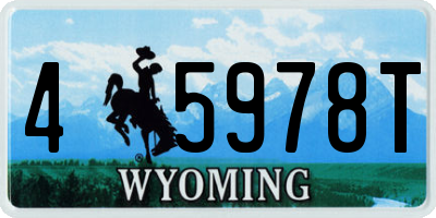 WY license plate 45978T