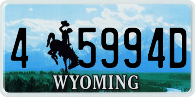 WY license plate 45994D