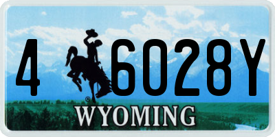WY license plate 46028Y
