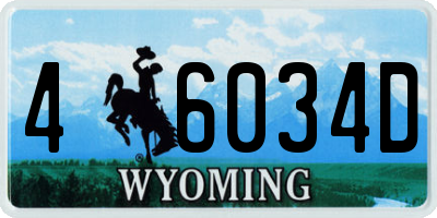 WY license plate 46034D