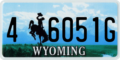WY license plate 46051G