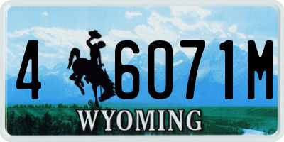 WY license plate 46071M