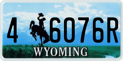 WY license plate 46076R