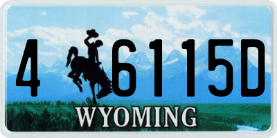 WY license plate 46115D