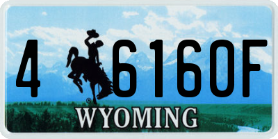 WY license plate 46160F