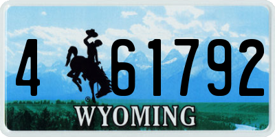WY license plate 461792