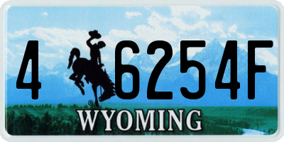 WY license plate 46254F