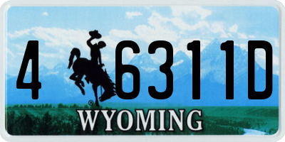WY license plate 46311D