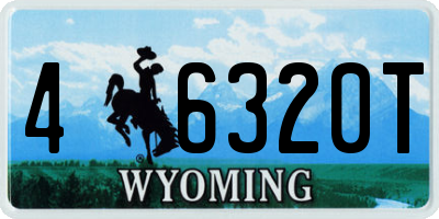 WY license plate 46320T