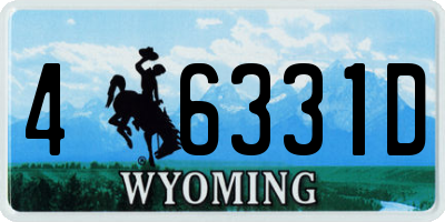 WY license plate 46331D
