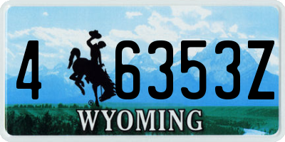 WY license plate 46353Z
