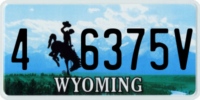WY license plate 46375V