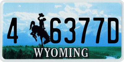 WY license plate 46377D