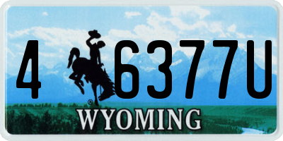 WY license plate 46377U