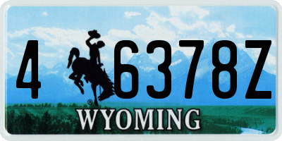 WY license plate 46378Z