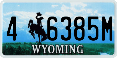 WY license plate 46385M
