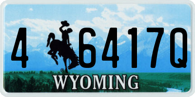 WY license plate 46417Q