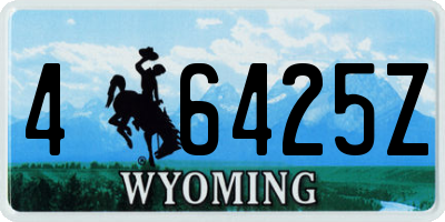WY license plate 46425Z