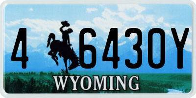 WY license plate 46430Y