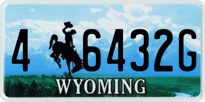 WY license plate 46432G