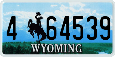 WY license plate 464539