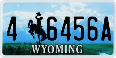 WY license plate 46456A
