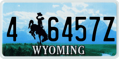 WY license plate 46457Z