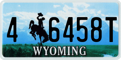 WY license plate 46458T