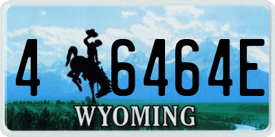 WY license plate 46464E