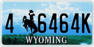 WY license plate 46464K