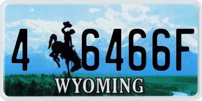 WY license plate 46466F