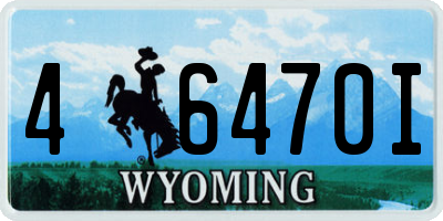 WY license plate 46470I