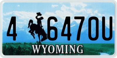 WY license plate 46470U